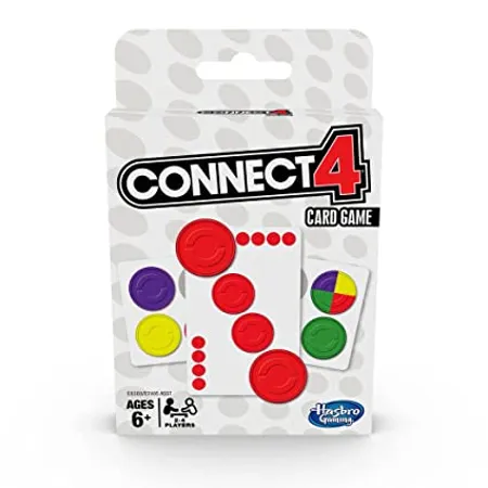 Hasbro Gaming Connect 4 Card Game for Kids Ages 6 and Up 2 4 Players 4 in A Row Game Multicolor
