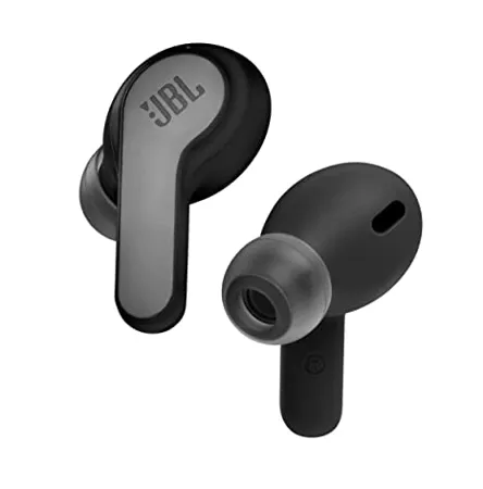 JBL Wave 200 TWS Bluetooth Truly Wireless in Ear Earbuds with Mic Deep Bass Sound up to 20Hrs Playtime use Single Earbud or Both 5 0 Type C Voice Assistant Support for Mobile Phones Black 