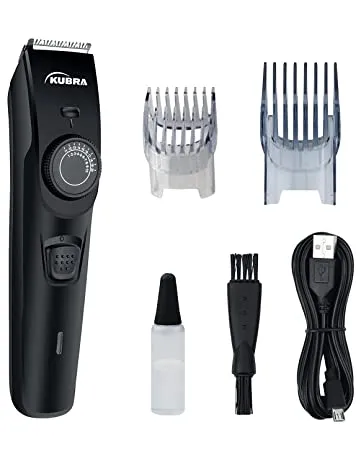 Kubra KB 1088 Hair and Beard Trimmer with USB Charging 40 Length Setting 45 minutes Cordless use 1 Year Warranty Black 