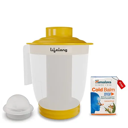 Lifelong LLS36 Steamer and Vaporizer Machine For Cold and Cough Facial Steamer Water Steamer for Adults Kids Yellow 