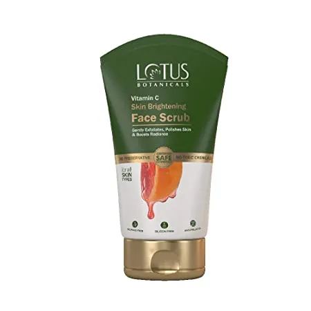 Lotus Botanicals Skin Brightening Face Scrub Vitamin C Sulphate Silicon Chemical Free All Skin Types 100g