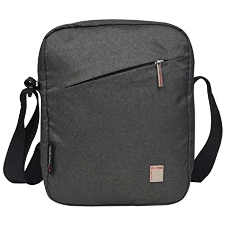 Murano Celvo 22 cm Polyester Travel Sling Bag Premium Quality Stylish Messenger Bag Cross Body Black 