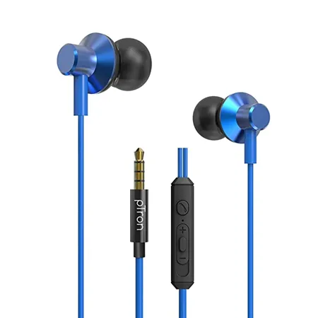 PTron Pride Lite HBE High Bass Earphones in Ear Wired Earphones with Mic 10mm Powerful Driver for Stereo Audio Noise Cancelling Headset with 1 2m Tangle Free Cable 3 5mm Aux Blue 