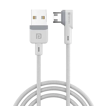 Portronics Konnect L 1 2M Fast Charging 3A Micro USB Cable with Charge Sync Function White 