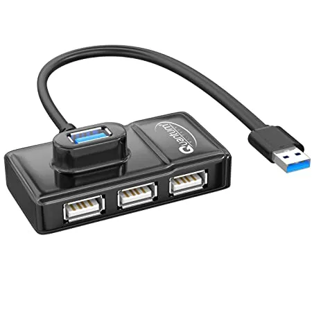 Quantum 4 Port USB Hub with High Speed Data Transfer Plug Play Usage Compatible with Laptop PC and Other USB A Devices QHM7532 Black 