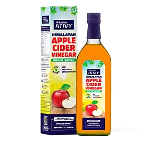 Saffola Fittify Himalayan Apple Cider Vinegar with the Mother of Vinegar Raw Unfiltered Unpasteurized Sugar Free Helps in Weight Loss Gut Health Sourced from Organic Apples 500 ml