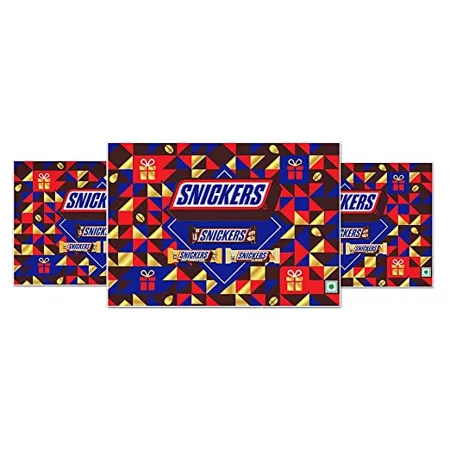 Snickers Premium Chocolate Gift Pack 3 Snickers Miniatures 2 Snickers Peanut Butterscotch Bars 1 Snickers Almond Bar 150g Pack of 3