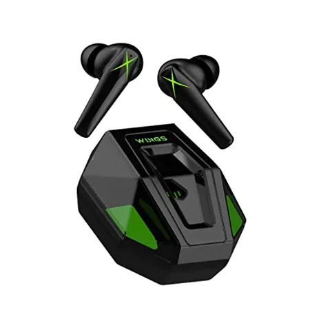 Wings X Fire Wireless Gaming Earbuds TWS Headphones with RGB Lights case 40ms Low Latency Bluetooth 5 3 40 Hours Playtime ENC 8mm Speaker Size Black TWS 