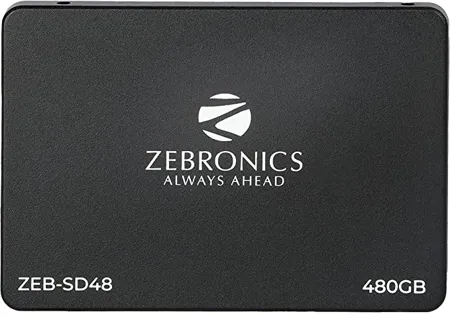 ZEBRONICS ZEB SD48 480GB 2 5 inch 6 3cm Solid State Drive SSD with SATA III Interface 6Gb s Fast Performance Ultra Low Power Consumption S M A R T Thermal Management and Silent Operation 