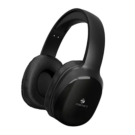 ZEBRONICS Zeb Thunder PRO On Ear Wireless Headphone with BTv5 0 Up to 21 Hours Playback 40mm Drivers with Deep Bass Wired Mode USB C Type Charging with Mic Black 