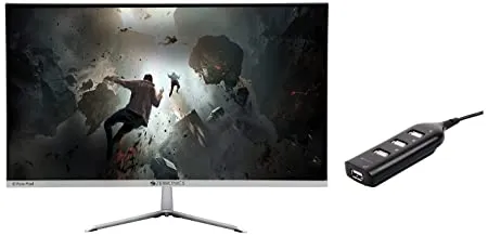 Zebronics ZEB A24FHD Ultra Slim LED Monitor with 60 4cm 24 Wide Screen Full HD 1920x1080 75Hz Refresh Rate ZEB 90HB USB Hub 4 Ports Pocket Sized Plug Play for Laptop Computers