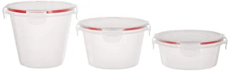 Amazon Brand Solimo Plastic Kitchen Storage Container Set 3 Pieces Transparent