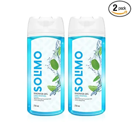Amazon Brand Solimo Shower Gel Cool Menthol 250 ml Pack of 2 