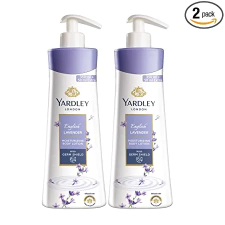Yardley London English Lavender Moisturizing Body Lotion Germ shield 400ml 350ml 50ml free Pack of 2 