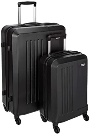 Amazon Brand Solimo Set of 2 55 cm 75 cm Black Hardsided Trolley