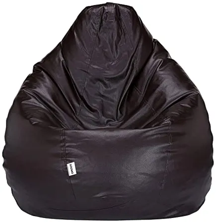 Amazon Brand Solimo Xl Bean Bag Filled With Beans Brown Faux Leather 