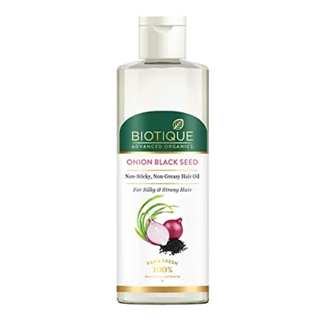 Biotique Onion Black Seed Hair Oil for Silky and Strong Hair 200ml Controls Hair Fall Promotes Growth