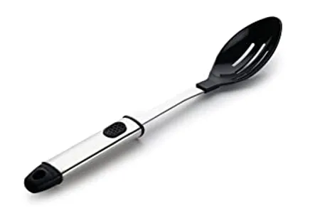 Crystal Nylon Slotted Serving Spoon with Steel Handle
