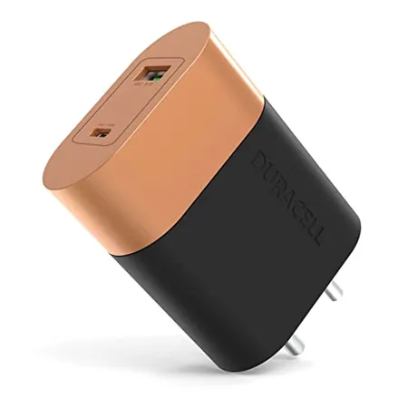 DURACELL 36 Watts Fast Wall Charger Adapter Type C Power Delivery QC 3 0 USB Charger Fast Charging Compatible with iPhone iPad Samsung Galaxy Note Redmi Mi Oneplus Oppo Vivo Smartphones