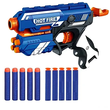 Jack Royal Blaze Storm Foam Blaster Toy Gun for Kids Safe and Long Range 10 Soft Bullets Good Quality Multicolour 