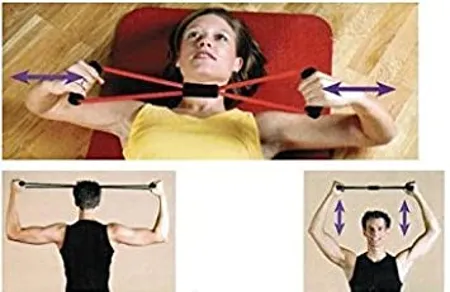 Protoner Home Fitness Rubber Chest Expander Yoga Resistance Chest Exerciser Rope Pull Exerciser