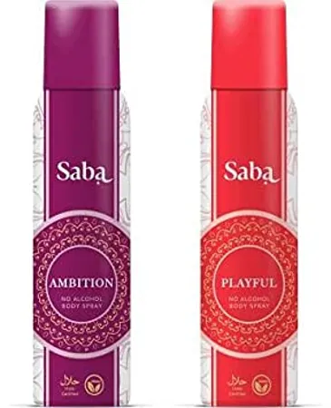 Saba Ambition Playful Deodorant NO alcohol Body Spray Combo pack of 2
