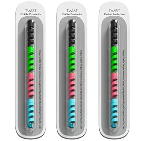 Sounce Spiral Charger Cable Protector Data Cable Saver Charging Cord Protective Cable Cover Headphone MacBook Laptop Earphone Cell Phone Set of 3 Cable Protector 12 Units 