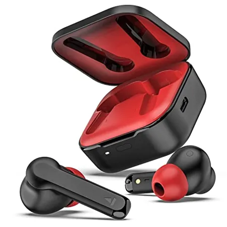 boAt Newly Launched Airdopes 458 TWS Wireless Earbuds with Spatial Bionic Sound by THX in Ear Enx Tech 30H Playtime Beast Mode Signature Sound ASAP Charge IPX5 Touch Control Active Black 