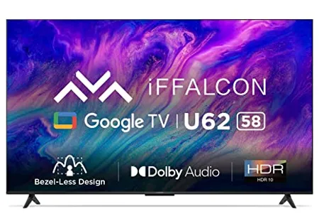 iFFALCON 147 cm 58 inches 4K Ultra HD Smart LED Google TV iFF58U62 Black 