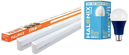 Halonix 20W Led batten tubelight Pack of 2 cool day white All Rounder Base B22 15W 8W 0 5W Multi Wattage Led Bulb Pack of 1 White Yellow Adjustable light