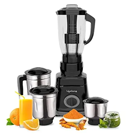 Lifelong 750 Watt Juicer Mixer Grinder 4 Jars for Grinding Mixing and Juice at home 1 5L Juicer with Fruit Filter LLMG75 Black 