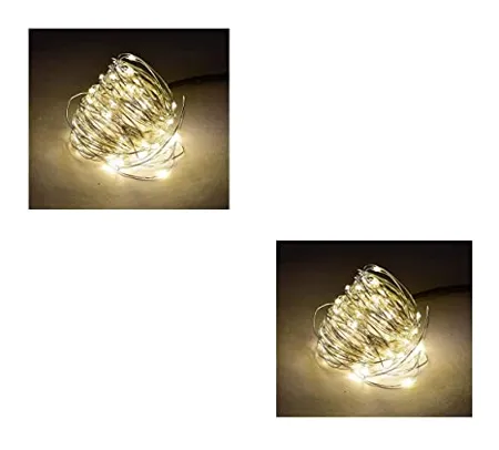 Tu Casa DW 425 LED Copper Wire String Light Battery Operated 5 Mtrs Yellow Set of 2