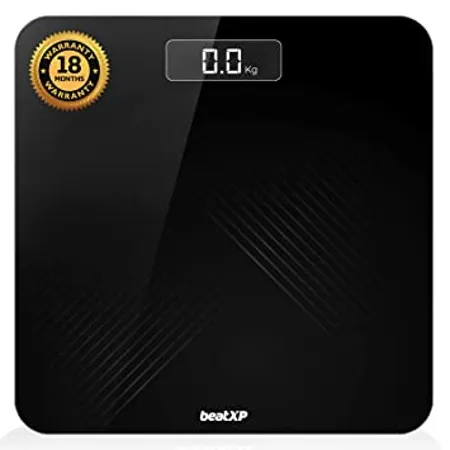 beatXP Gravity Elevate Digital Weight Machine For Body Weight with Thick Tempered Glass Best Bathroom Weighing Scale with LCD Display 24 month Warranty