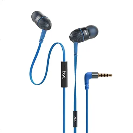 boAt Bassheads 220 Wired in Ear Earphones with Inline Mic Blue 