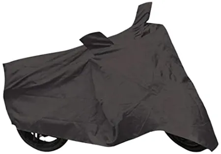 ARNV Branded Bajaj Pulsar Body Cover Built Water Resistant Fabric Comes with Pocket Mirror and Belt Grey 