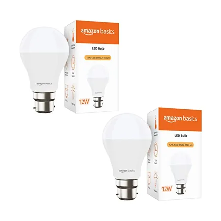 Amazon Basics 12W LED Bulb Cool White Base B22 Pack of 2 