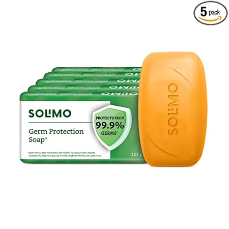 Amazon Brand Solimo Germ Protection Soap 125gm Pack of 5 