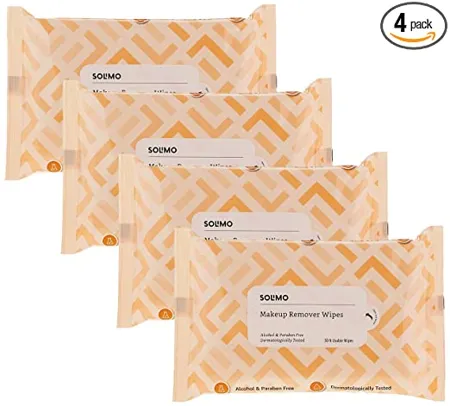 Amazon Brand Solimo Makeup Removal Wipes 30 wipes pack Pack of 4 