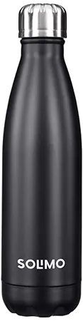 Amazon Brand Solimo Stainless Steel Insulated 24 Hour Hot or Cold Water Bottle for Men Women Kids 1 Litre Black 