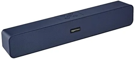 AmazonBasics Bluetooth Speaker 5 0 Soundbar with 16W RMS 2000mAh Battery Upto 19 Hrs Playtime Aux USB Port Blue 