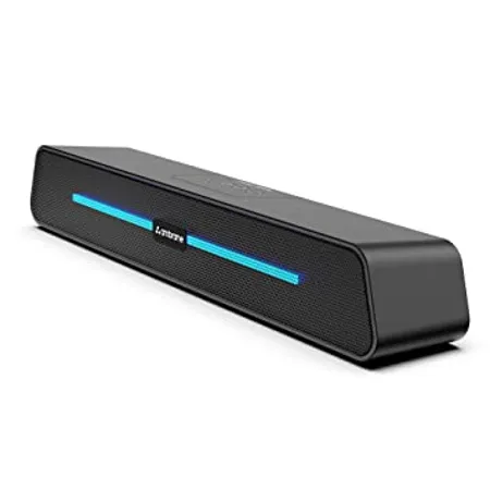 Ambrane 10W Wireless Bluetooth Soundbar with 8Hrs Playtime BoostedBass Immersive Sound 51mm Driver RGB Glow Lights Portable Design Integrated Music Call Control Evoke Beam Black 