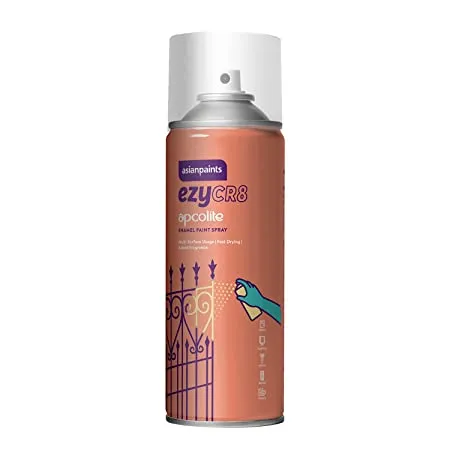 Asian Paints ezyCR8 Apcolite Enamel Paint Spray Grey Multi Surface DIY Spray Paint for metal wood wall 400ml Can