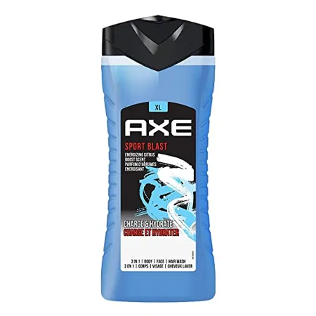 Axe Sports Blast 3 In 1 Body Face Hair Wash for Men Long Lasting Refreshing Energizing Citrus Fragrance for Up To 12hrs Removes Odor Bacteria No Parabens Dermatologically Tested 400ml