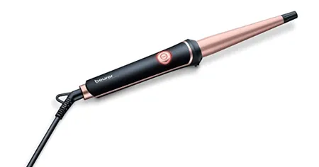 Beurer 37 Watts Professional Curling Tongs 13 25 mm with Conical Heating Element for styling soft Shiny Salon like Curls Ceramic Keratin Coating 3 Years Warranty Black