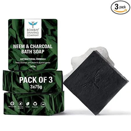Bombay Shaving Company Charcoal and Neem Bath Soap Pack of 3 75g each