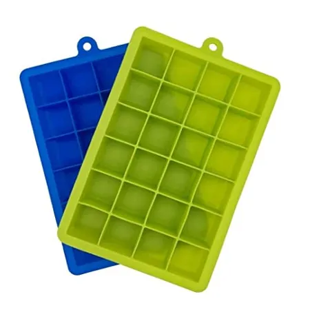 Clazkit Silicone Ice Cube Trays 2 Pack 24 Cavity Per Ice Tray Multicolor 