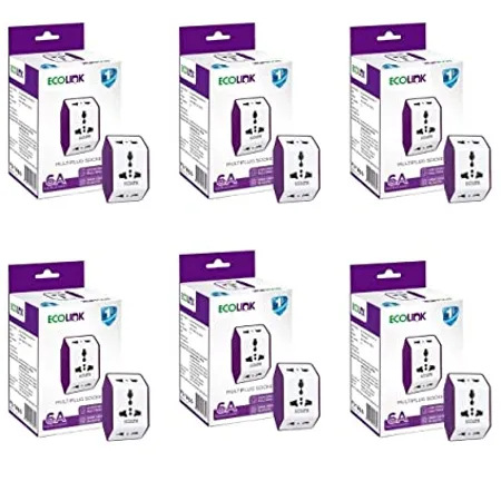 EcoLink Multiplug Socket 6A Pack of 6