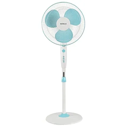 Havells Accelero 400mm Pedestal Fan White Blue Pack of 1 