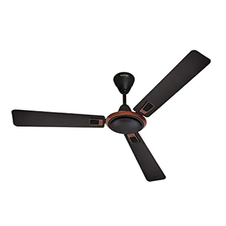Hindware Snowcrest Admiro 1200mm Designer 3 Blade Ceiling Fan with Metallic Finish Dust Resistant Aerodynamic Blades For Even Air Distribution Dark Coffee 
