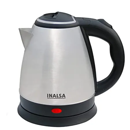 INALSA Electric Kettle 1 5 Liter with Stainless Steel Body Kwik Auto Shut Off Boil Dry Protection Safety Features Cordless Base Cord Winder Hot Water Kettle Water Heater Jug